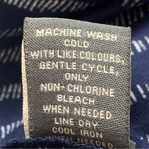 Khakis & Company Pants Blue White Striped Tie Waist Pockets Casual Ankle Large - Picture 10 of 12